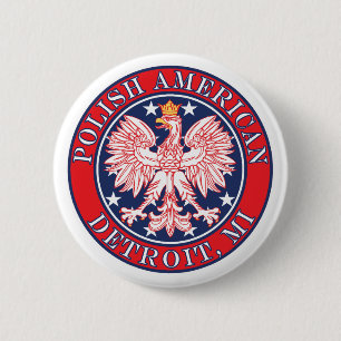 Detroit Michigan Polish 2 Inch Round Button