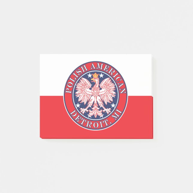 Detroit Michigan Polish Eagle Post-it Notes (Front)