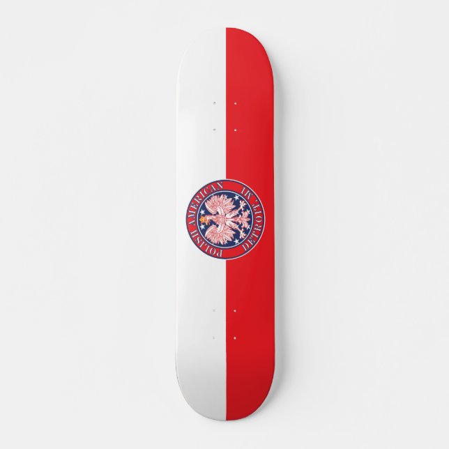 Detroit Michigan Polish Eagle Skateboard (Front)