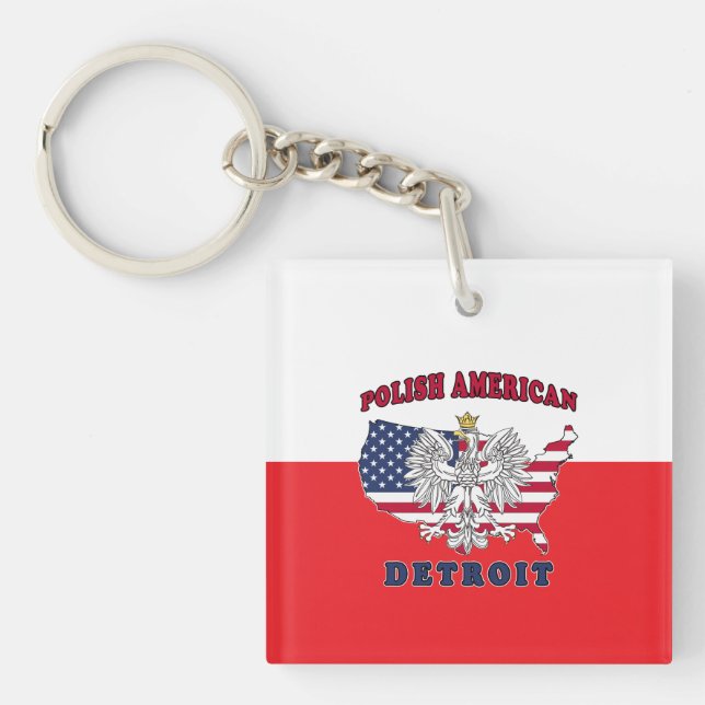Detroit Michigan Polish Keychain (Front)