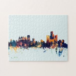 Detroit Michigan Skyline Jigsaw Puzzle