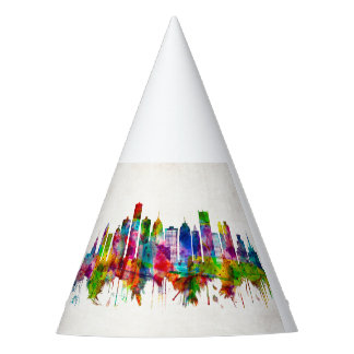 Detroit Michigan Skyline Party Hat