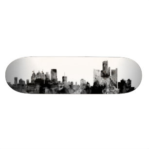 Detroit Michigan Skyline Skateboard