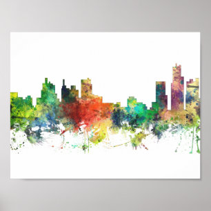 DETROIT, MICHIGAN SKYLINE SP - POSTER
