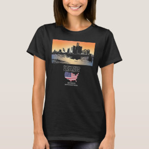 detroit michigan Skyline Vacation Souvenir city T-Shirt