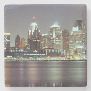 Detroit, Michigan Stone Coaster