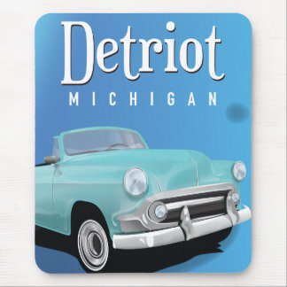 Detroit Michigan USA Vintage Travel poster Mouse Pad