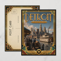 Detroit Michigan Vintage Art Deco Golden Age