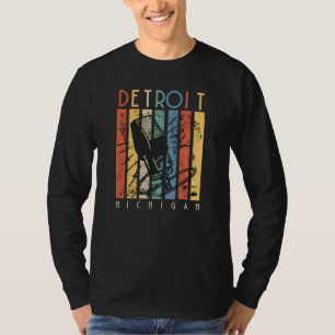 Detroit Michigan Vintage Microphone Retro Vintage T-Shirt