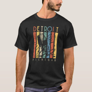 Detroit Michigan Vintage Microphone Retro Vintage  T-Shirt