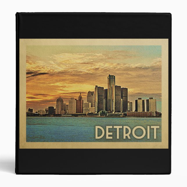 Detroit Michigan Vintage Travel Binder (Front)