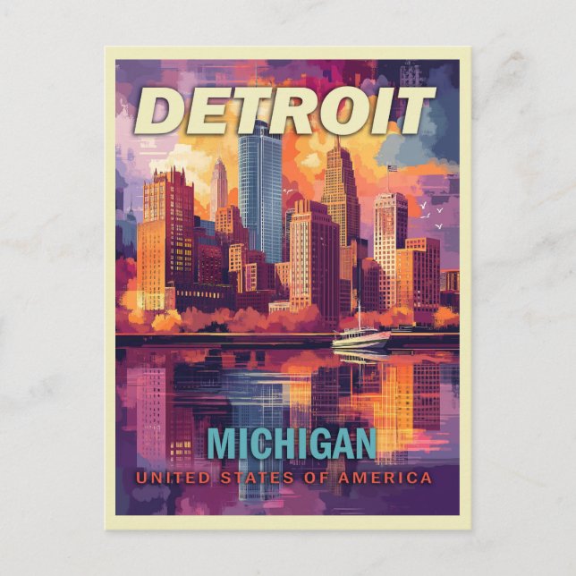 Detroit, Michigan | Vintage Travel Postcard (Front)