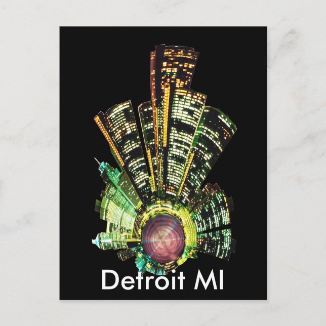 DETROIT MINI PLANET POSTCARD (Front)