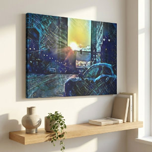 Detroit Motor City Electric Automotive Art Canvas Print