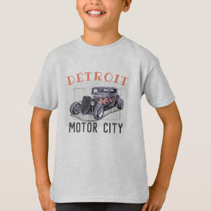 Detroit Motor city, Michigan, American Hot Rod Car T-Shirt