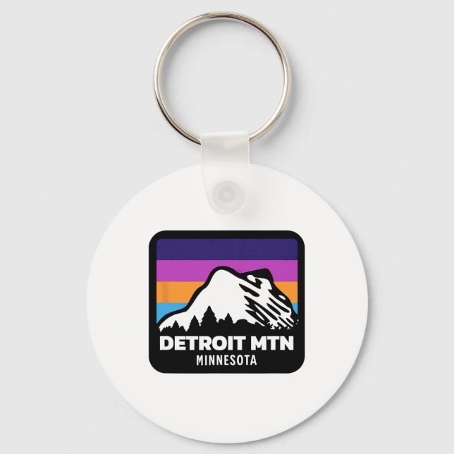 Detroit Mountain Minnesota Skiing Snowboarding Fam Keychain (Front)