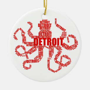 Detroit Octopus Ceramic Ornament