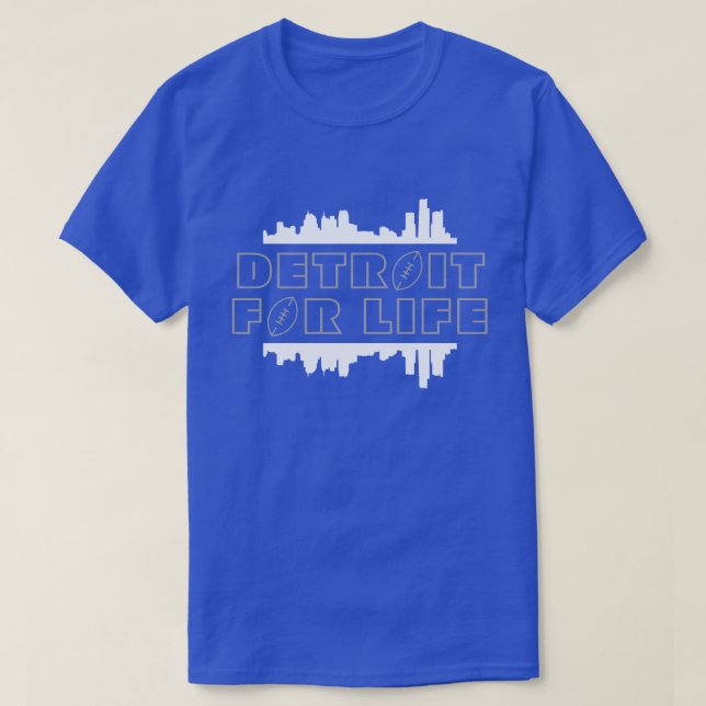 Detroit pour la vie - T-shirt argent de football (Design devant)