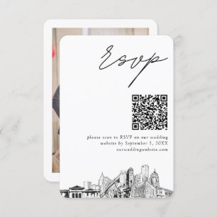 Detroit QR Code Wedding Small RSVP Enclosure Card