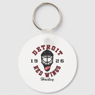 Detroit Red Wings Hockey Mask Gray Officially Lice Keychain