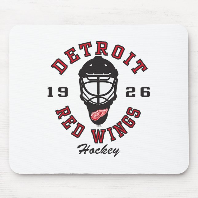 Detroit Red Wings Hockey Mask Gray Officially Lice Mouse Pad (Front)