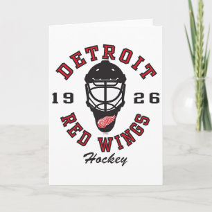 Detroit Red Wings Hockey Mask White Officially Lic Card