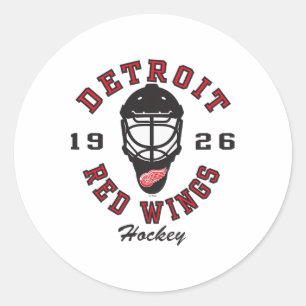 Detroit Red Wings Hockey Mask White Officially Lic Classic Round Sticker