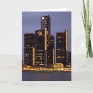 Detroit Renaissance Centre At Dusk Card