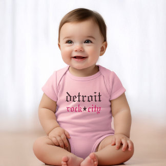 Detroit Rock City Pink Baby Girl Bodysuit