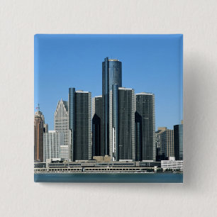 Detroit Skyline 4 2 Inch Square Button
