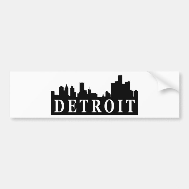 Detroit Skyline Bumper Sticker (Front)
