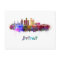 Detroit skyline in watercolor
