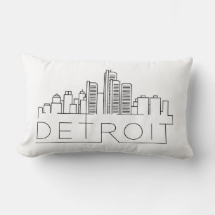 Detroit Skyline Lumbar Pillow