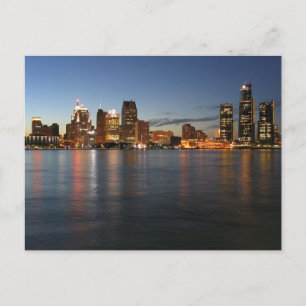 Detroit Skyline Postcard