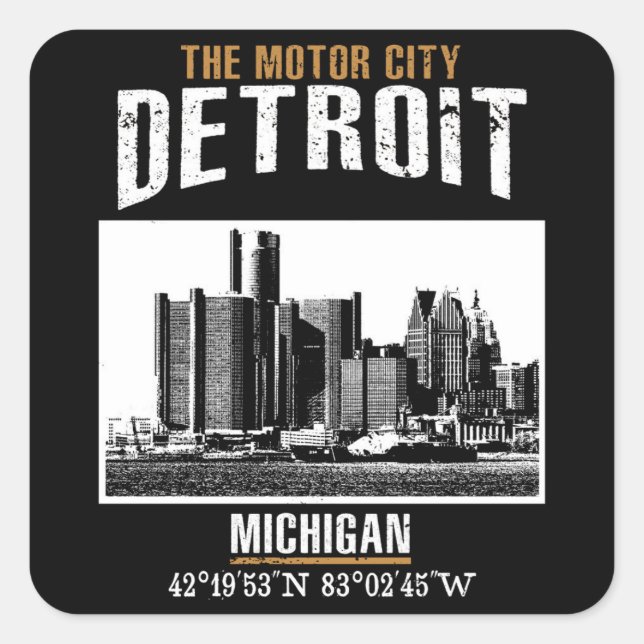 Detroit Square Sticker (Front)