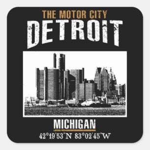 Detroit Square Sticker