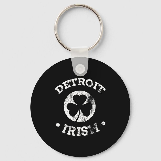 Detroit St Patricks Day Parade Paddy Detroit Iri-s Keychain (Front)