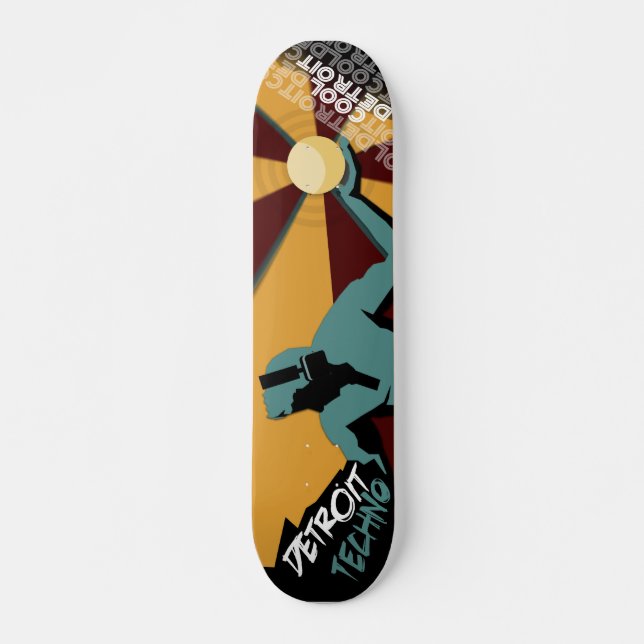 Detroit Techno Skateboard Deck by Cool Detroit (Front)