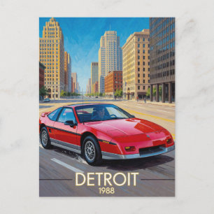 Detroit Urban Road Performance 1988 Michigan Postcard