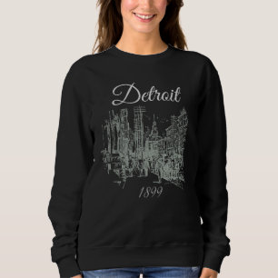 Detroit Vintage City 1899 Classic Retro City Michi Sweatshirt