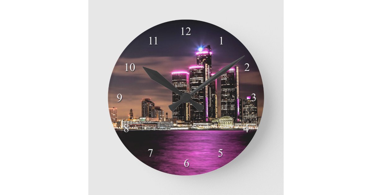 Detroit Clock Detroit Wall Clock | Zazzle