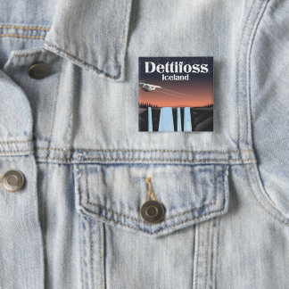 Dettifoss Iceland travel poster. 2 Inch Square Button