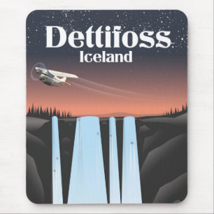 Dettifoss Iceland travel poster. Mouse Pad