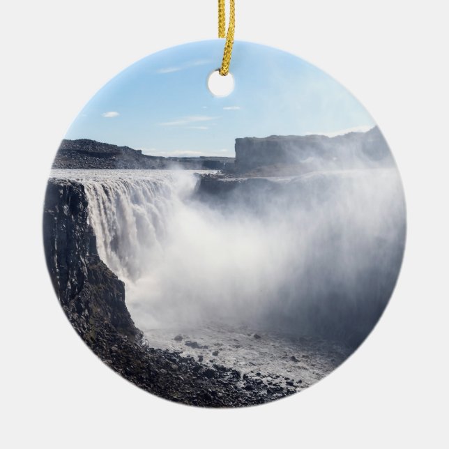 Dettifoss Waterfall in Vatnajokull NP - Iceland Ceramic Ornament (Front)
