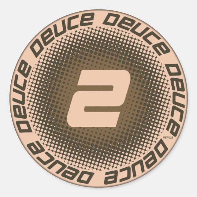 Deuce #1 classic round sticker (Front)