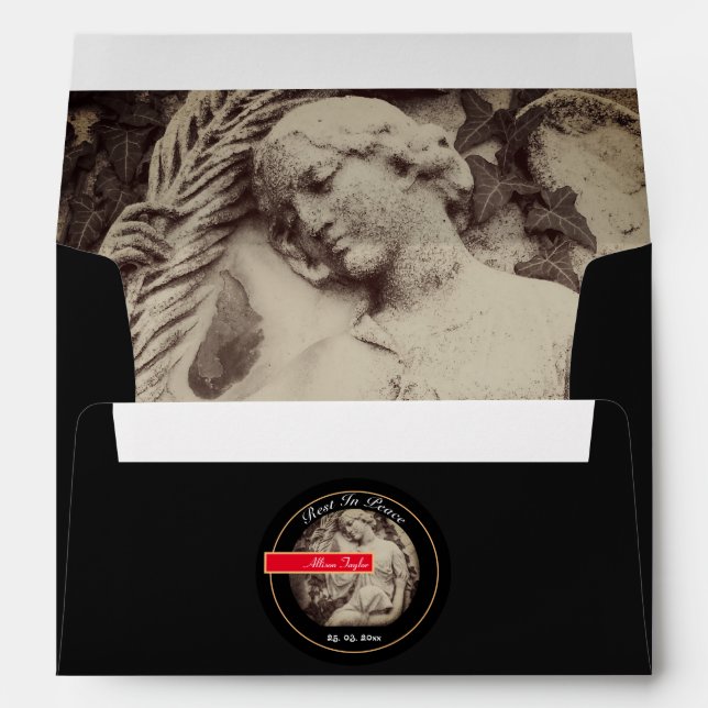 Deuil avec Ange / Mémorial, Enveloppe funéraire C (Dos (Bas))