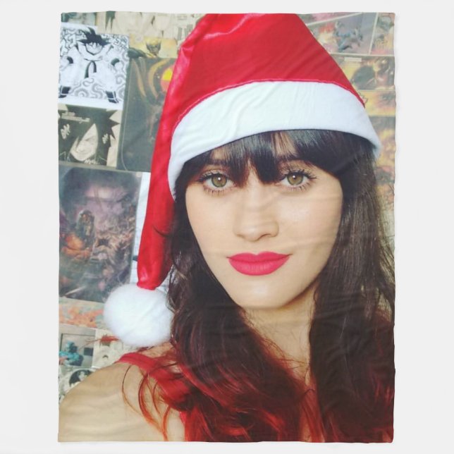 Deusa do Natal Fleece Blanket (Front)