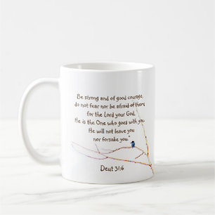 Deut 31:6 You are Not Alone Bible Kingfisher Bird  Coffee Mug