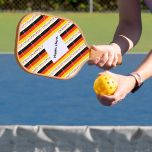 Deutchland and German Flag Tiled with Your Name Pickleball Paddle