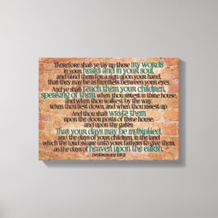Deuteronomy 11 Bible Verse Christian Scripture Art Canvas Print
